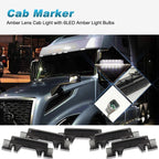 Set of 5 Smoked Lens White LED Cab Roof Marker Lights for Volvo VN/VNL (2003–Present)