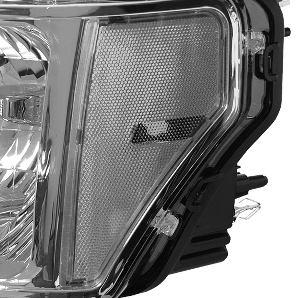 Pair of Chrome/Clear Signal Headlight Lamps for Ford F150 (2009–2014)