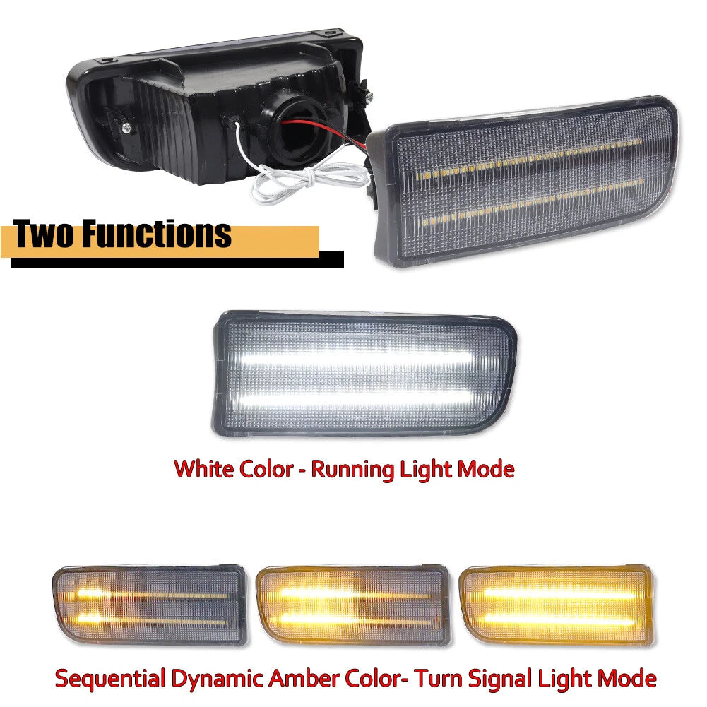 Clear Switchback LED Front Bumper Signal Lights for Toyota 4Runner (1999–2002)