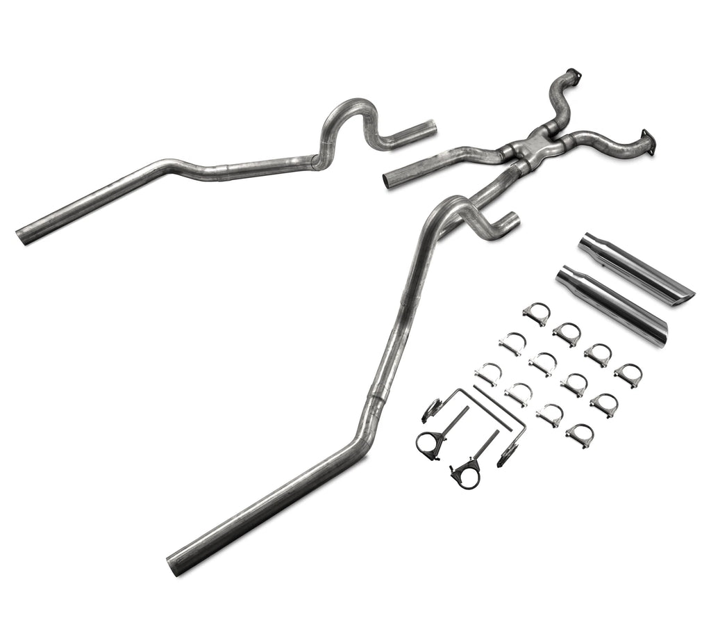 2.5" Dual Exhaust for Ford Crown Victoria P71 (2004–2011) NO MUFFLER Rolled Edge Tips