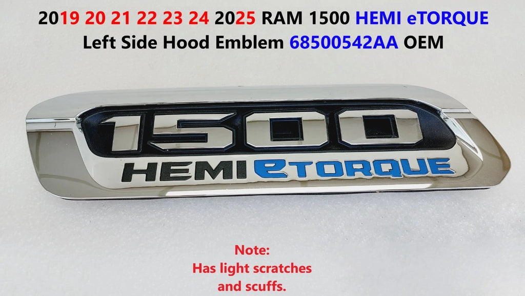 Left Side Hood Emblem for RAM 1500 HEMI eTORQUE (2019–2025) 68500542AA
