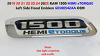 Left Side Hood Emblem for RAM 1500 HEMI eTORQUE (2019–2025) 68500542AA