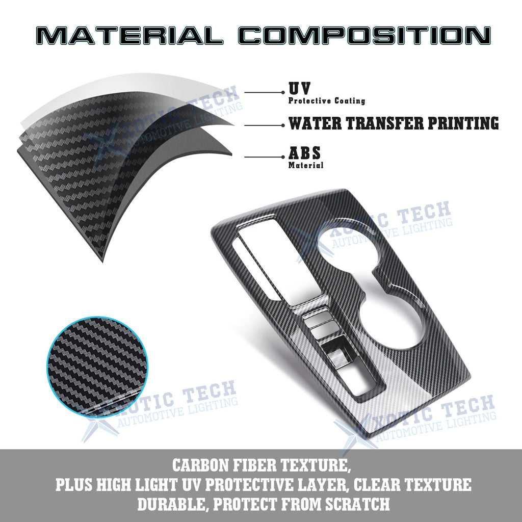 Carbon Fiber Pattern Gear Shift Box Panel Cover Trim for Honda Civic (2022-2025)
