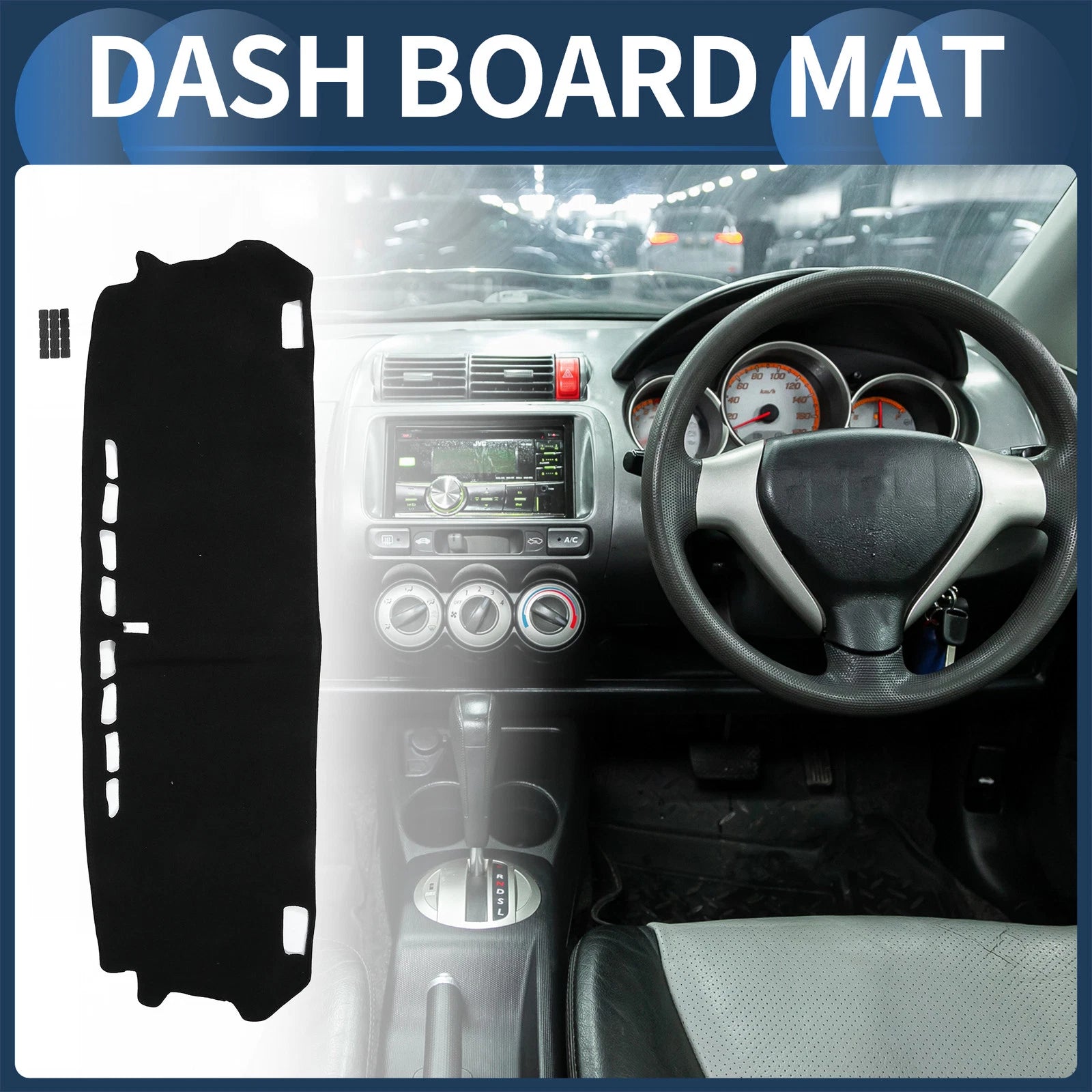 Dashboard Dash Cover Mat for Honda Fit (2020–2024) Black Set of 1