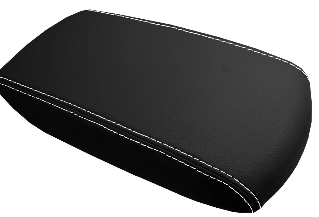 Leather Console Lid Armrest Cover for Toyota RAV4 (2013–2018) White Stitch