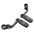 1 1/4'' 32mm Long Angled Matte Black Highway Engine Guard Footpegs for