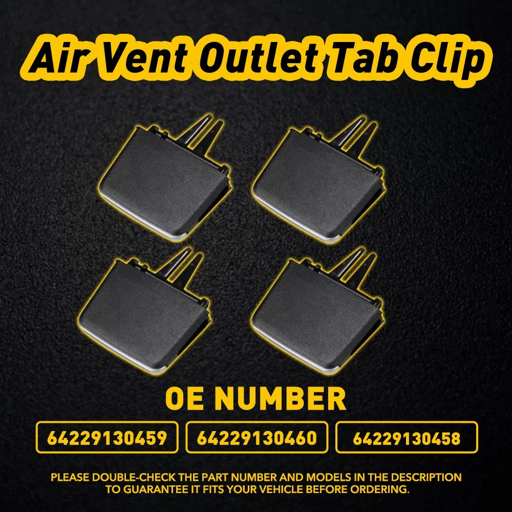 Set of 4 Air Conditioning Vent Outlet Tab Clips for BMW 3 Series (2005–2012)