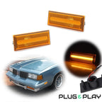 Amber LED Front Side Marker Lights for Oldsmobile Cutlass 442 (1981–1988)