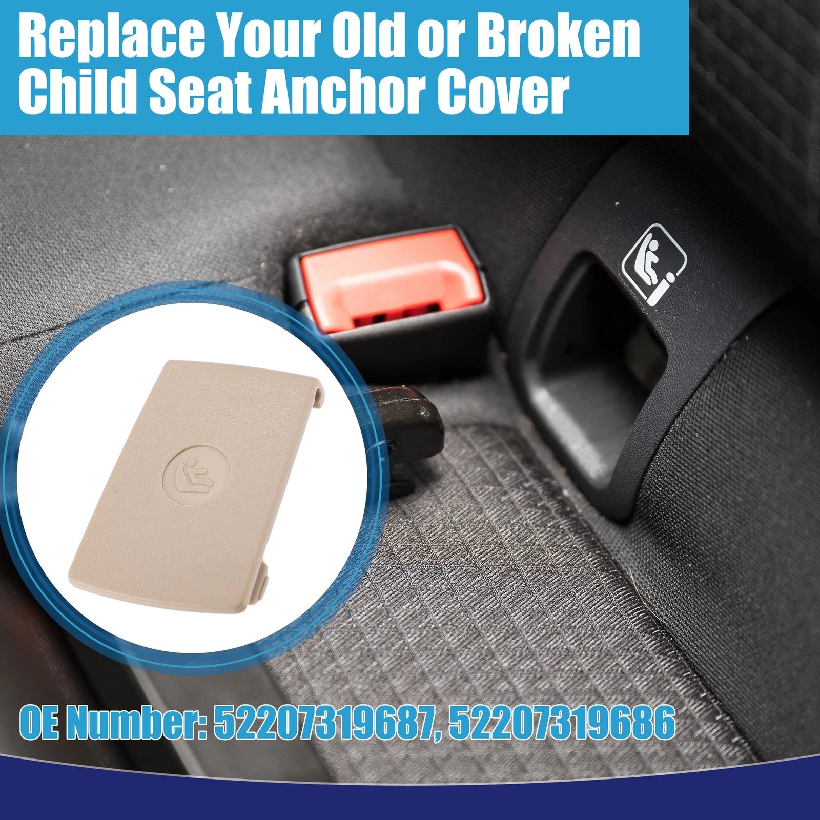 Rear Child Seat Anchor Cover 52207319687 for BMW 1 Series 