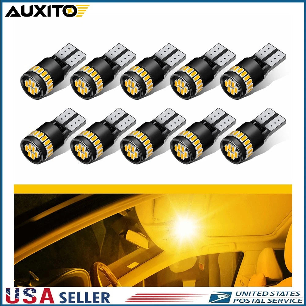 T10 Amber Yellow License Side Marker Light Bulb for Various Vehicles