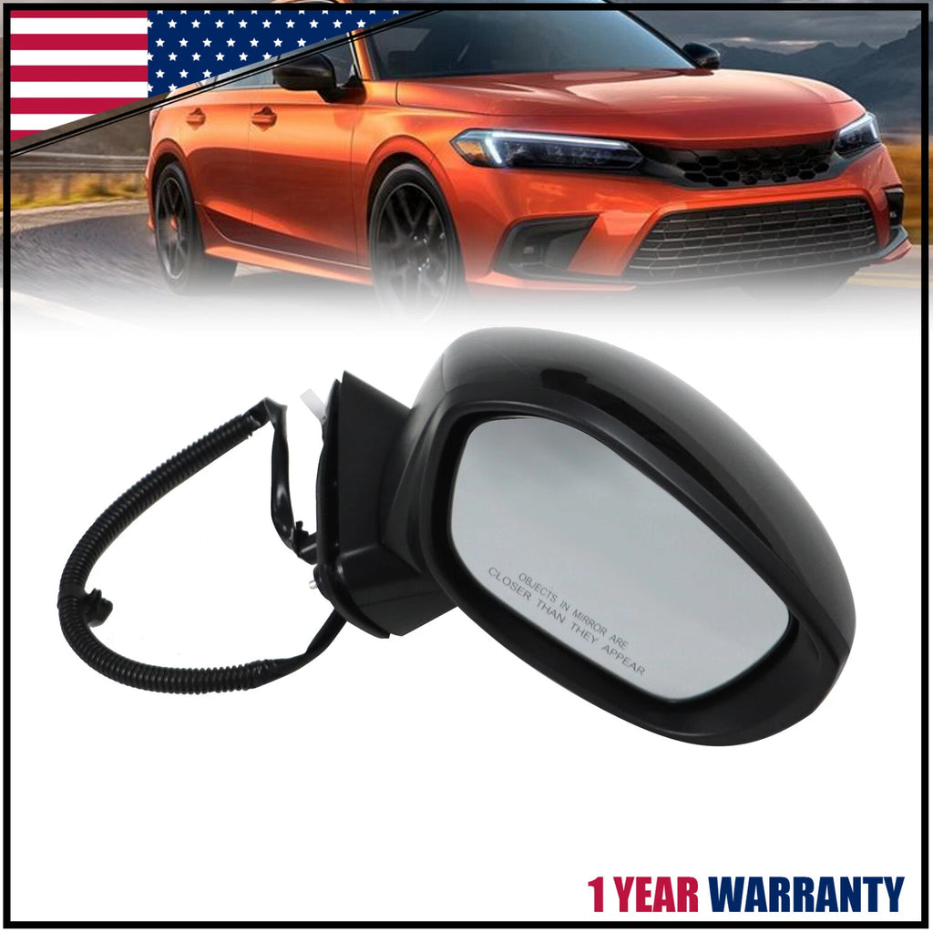 Power Adjust Black Mirror Right Passenger Side for Honda Civic (2022–2023)