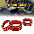 AC Radio Switch Trim Ring Knob Cover for Dodge Challenger/Charger (2015–2022) RED H