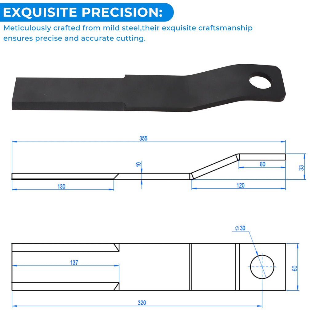 2X Cutting Blades for Lawn Mower AGT-RC72/EXRC54 (Compatible with Skid Steer)