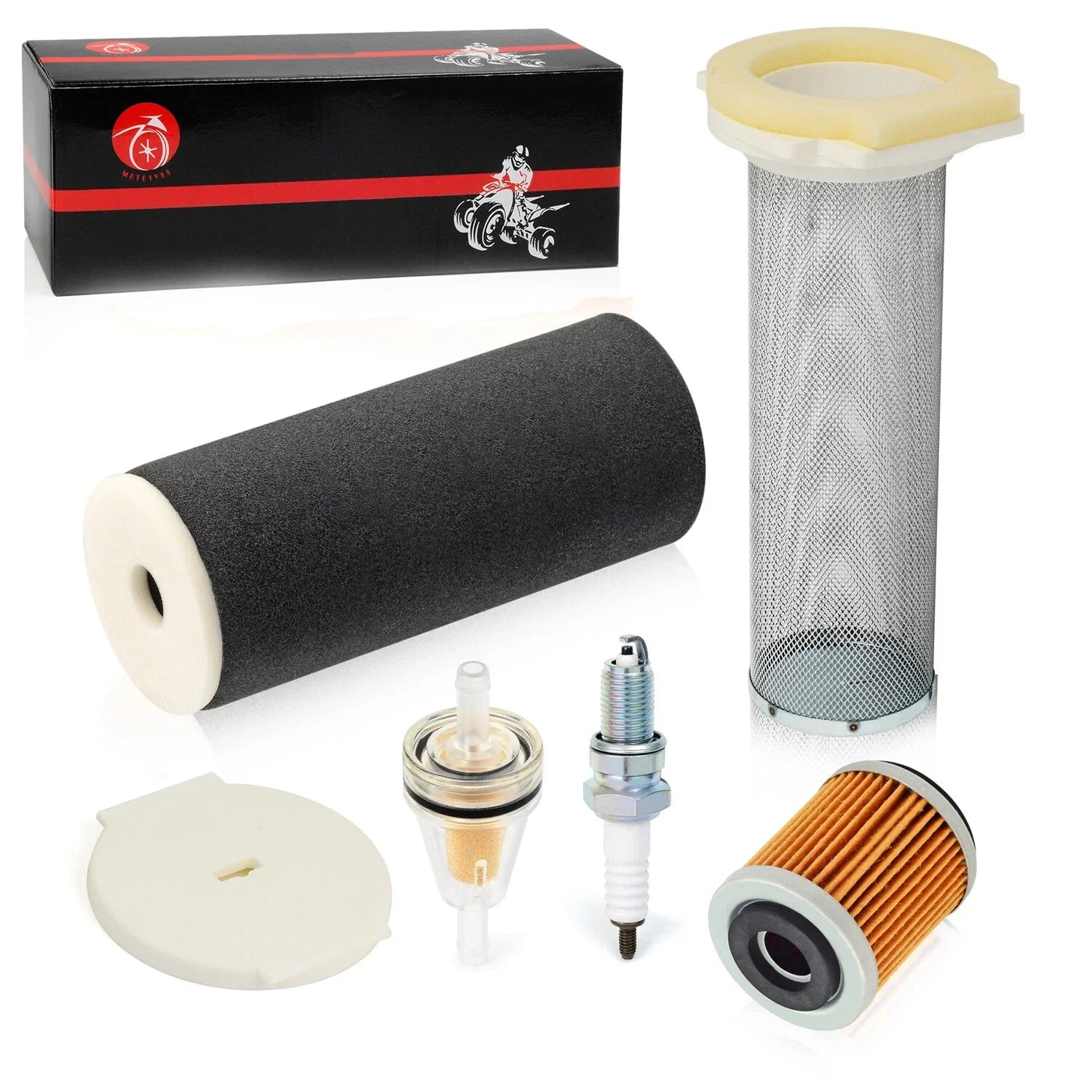 Air Filter Kit End Cap Oil Filter Spark Plug for Yamaha Raptor 350 (2004–2013)