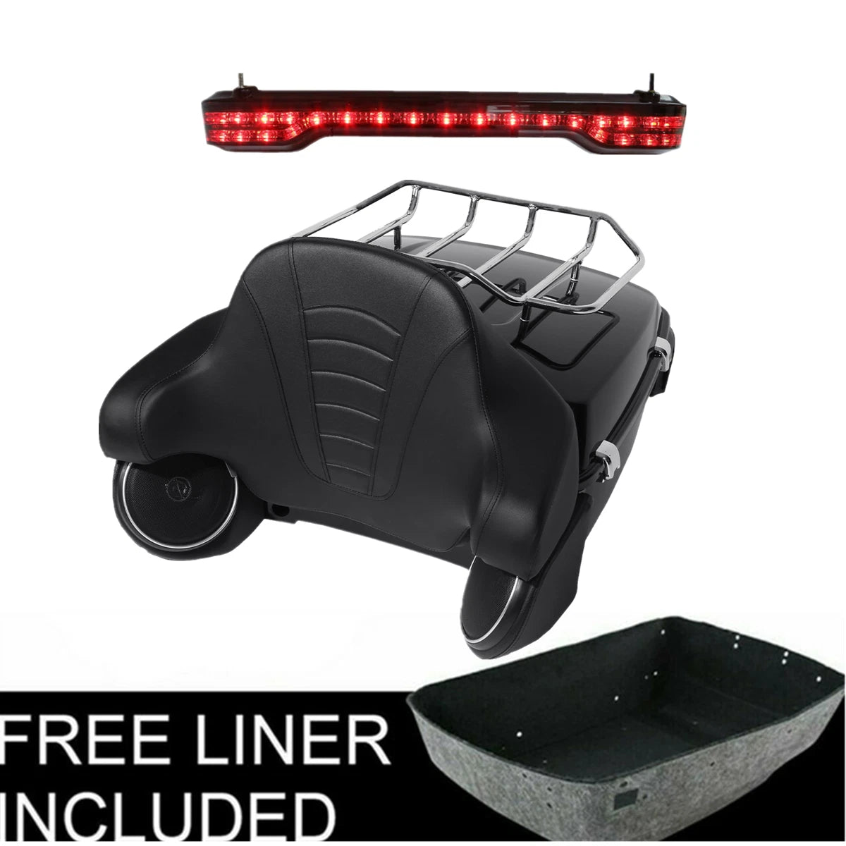 Trunk Pad Brake Tail Light Speakers for Harley Touring (2014–2023)