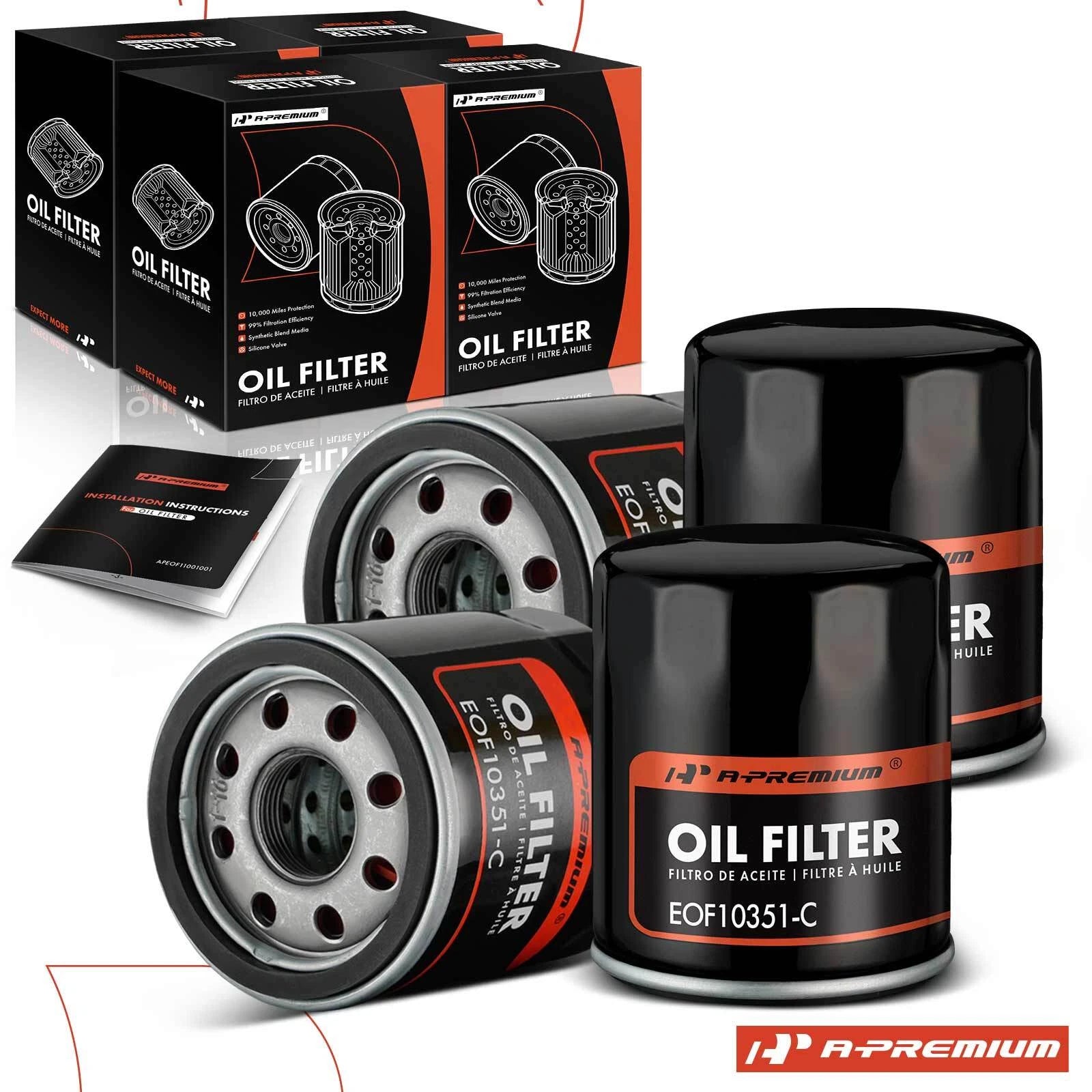 Set of 4 Engine Oil Filters for Chevy Silverado 1500 (2019–2024)