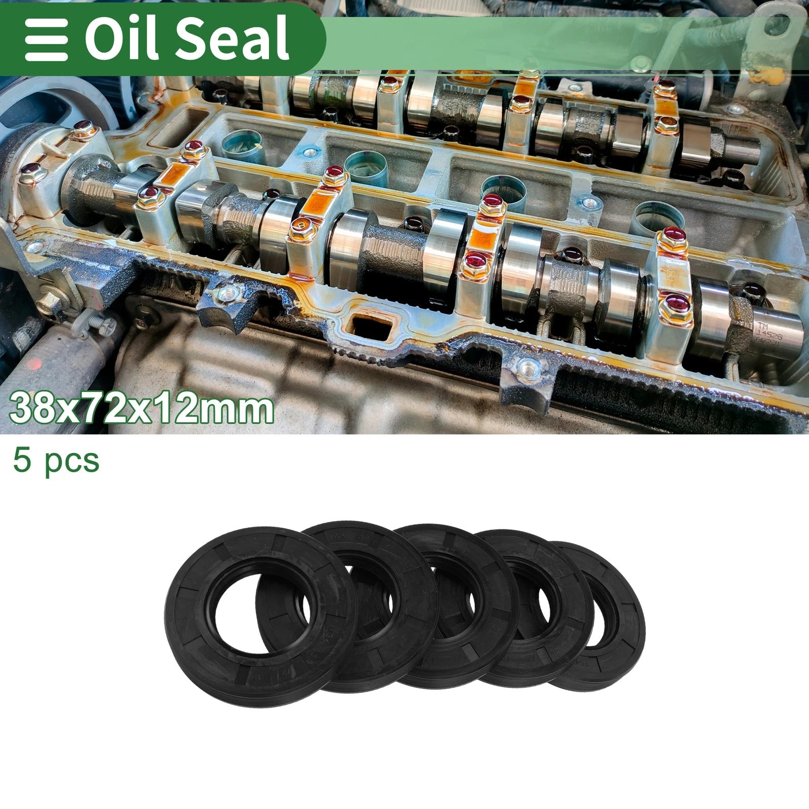 Oil Seal   - NBR Rubber 38x72x12mm