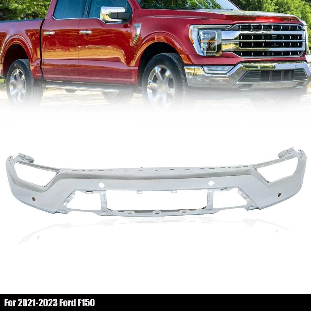 Chrome Front Bumper for Ford F150 (2021–2023) Six Radar Holes