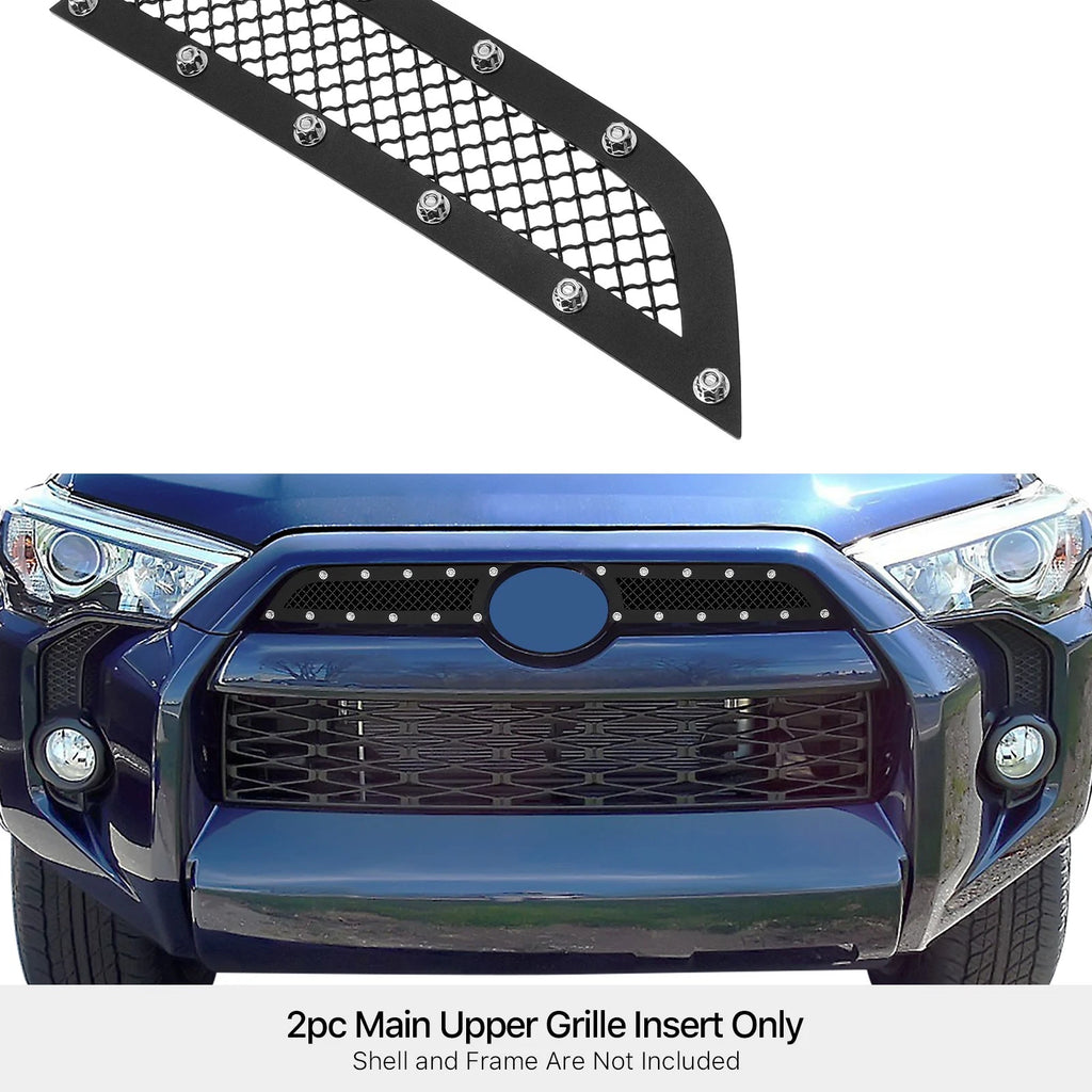 Upper Stainless Black Mesh Grille Insert for Toyota 4Runner (2014-2019)