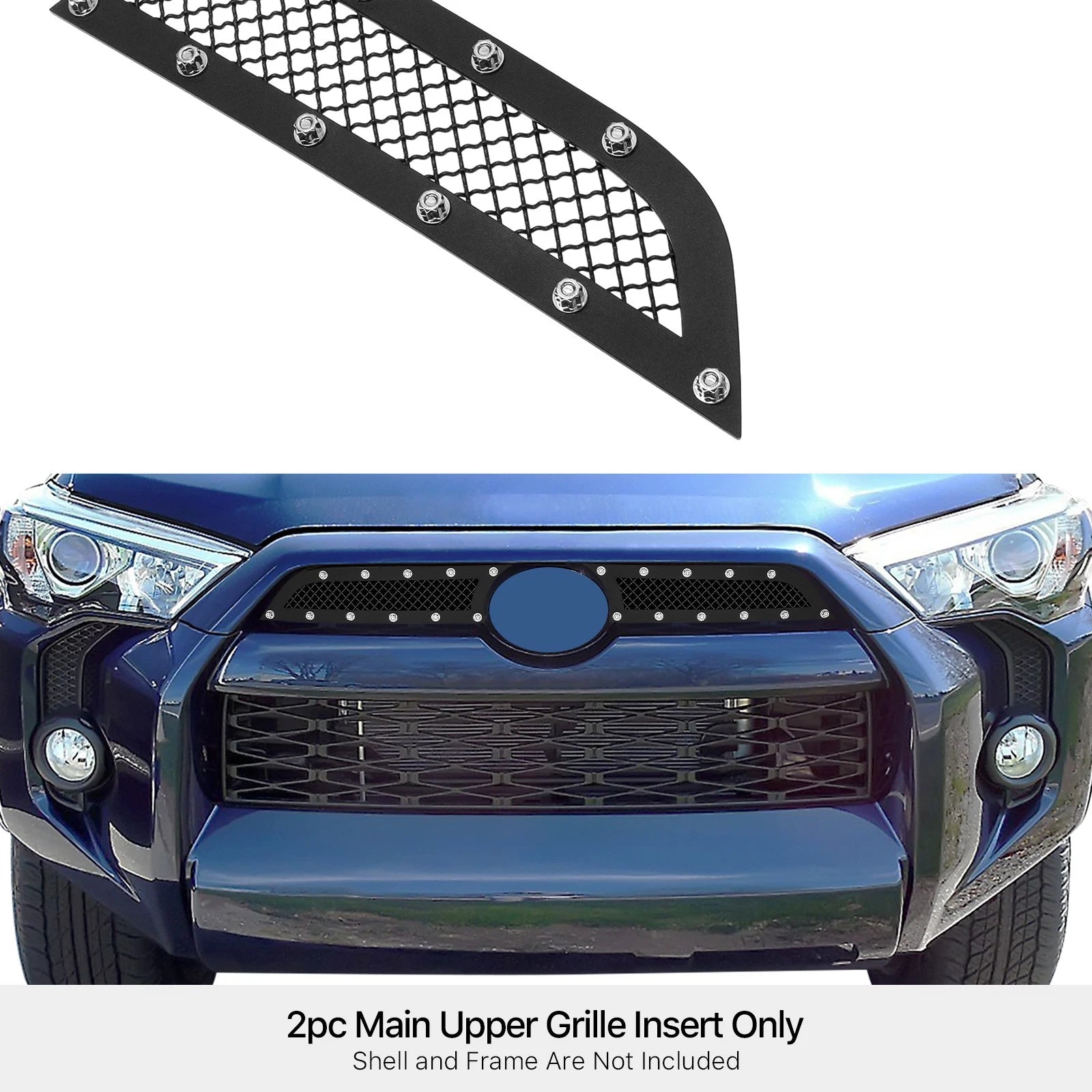 Upper Stainless Black Mesh Grille Insert for Toyota 4Runner (2014-2019)