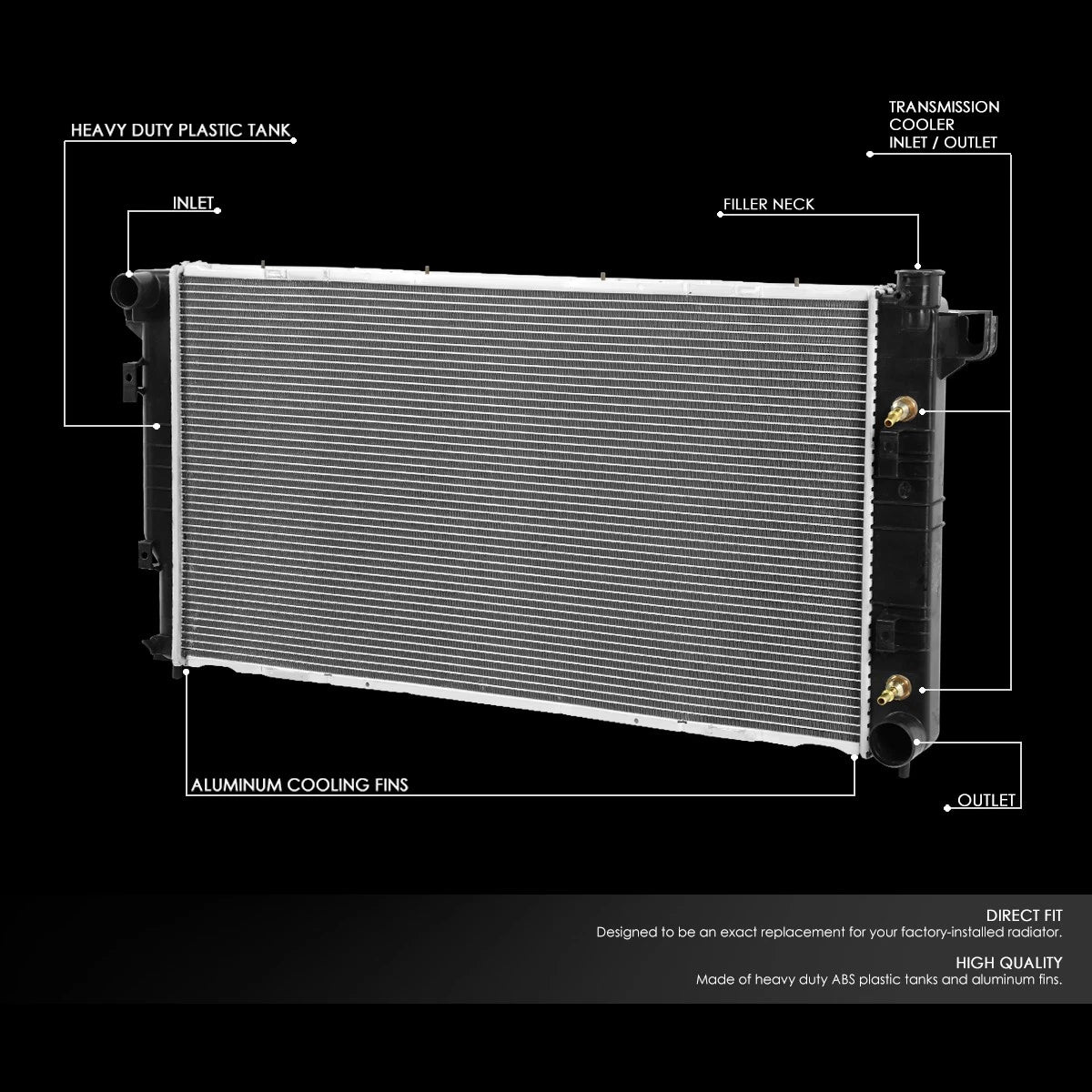 Aluminum Cooling Radiator for Dodge Ram 8.0L (1994–2002) DPI 1555