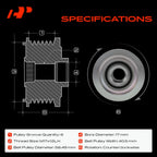 Alternator Clutch Pulley for Ford Edge (2012–2014) 2.0L 6 Grooves CCW