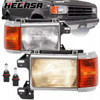 Set of 2 Chrome Trim Headlights for Ford Bronco F150 F250 (1987–1991)