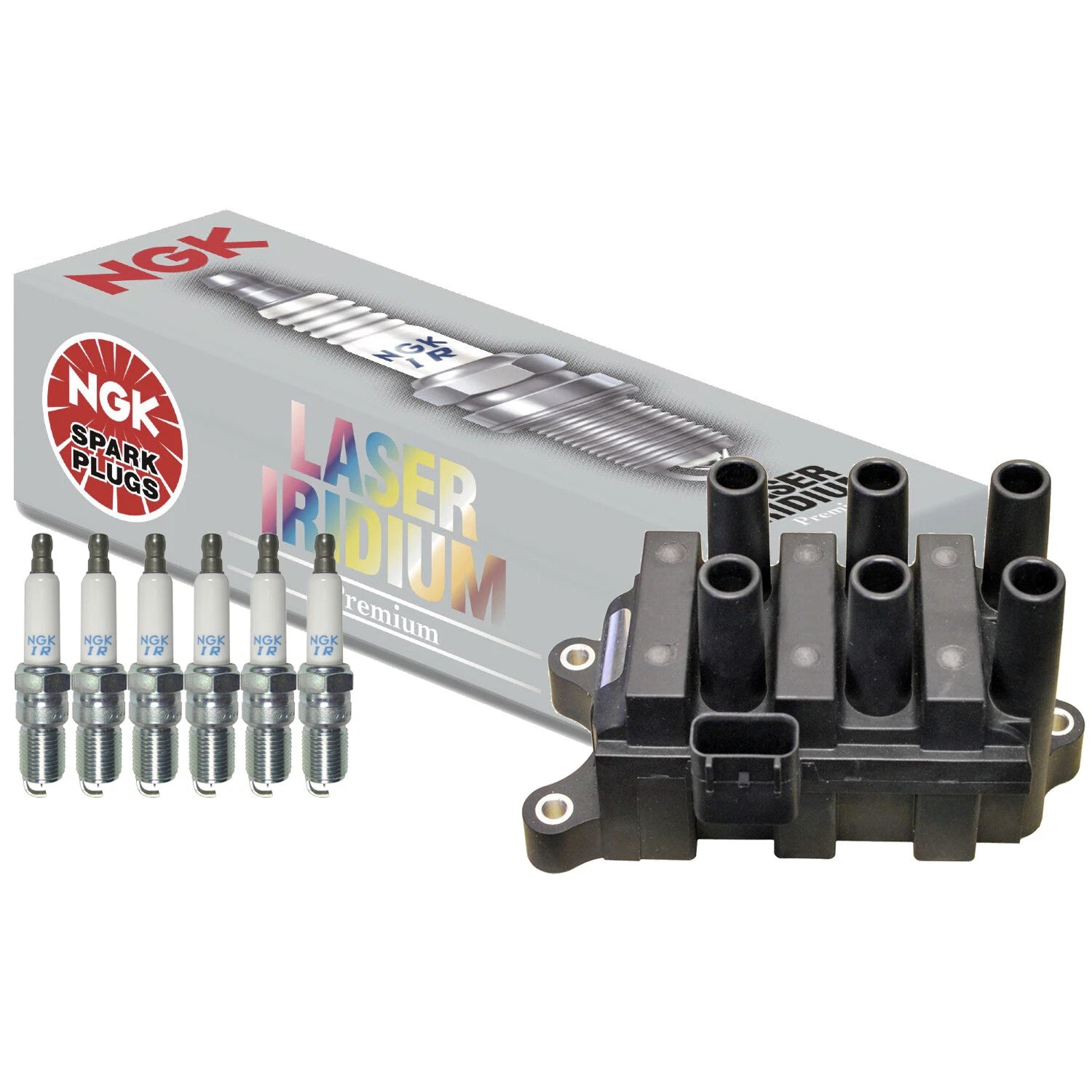 Denso COP Ignition Coil & NGK 6 Laser Iridium Spark Plugs Kit for F-150