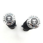 Chrome CNC Cut 1" Skull Handlebar Grip for Harley Touring Sportster Dyna CVO