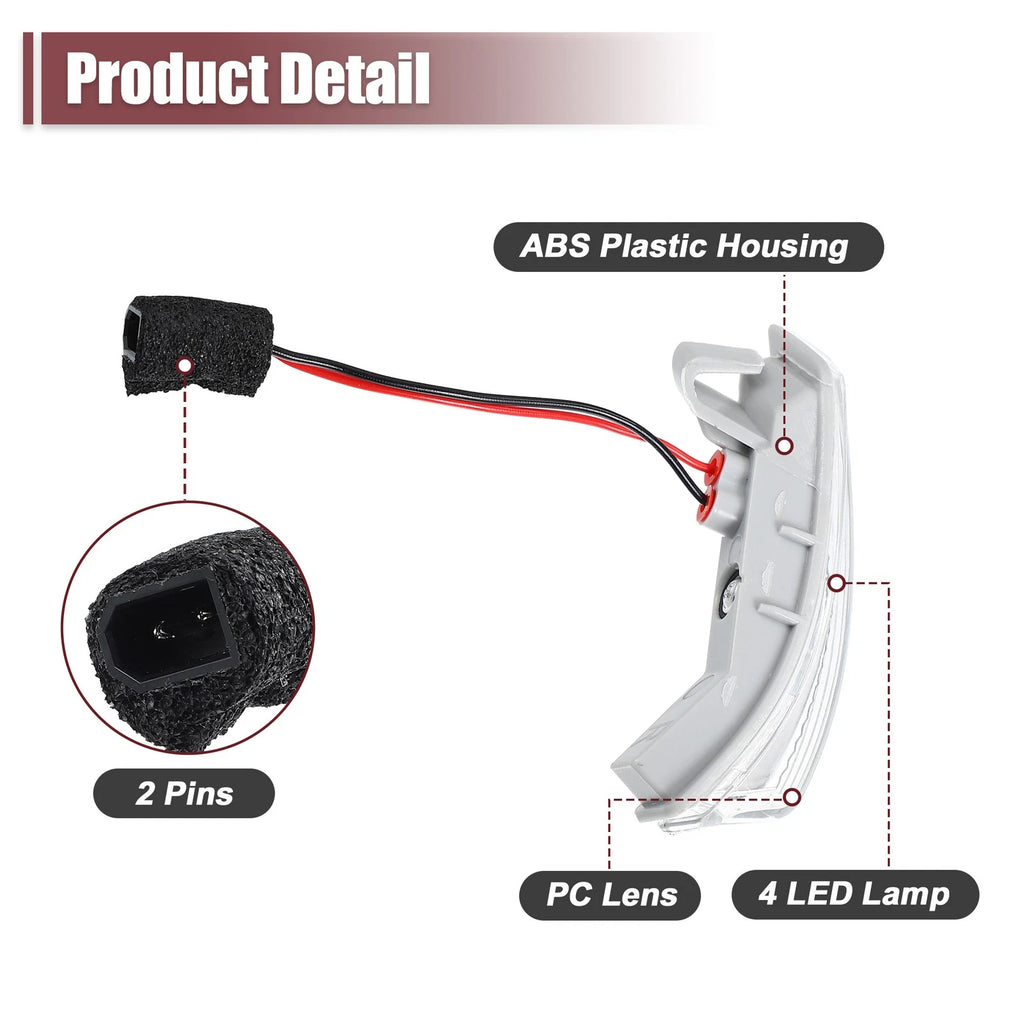 LED Right Side Mirror Turn Signal Light 68052078AA for Chrysler Dodge 