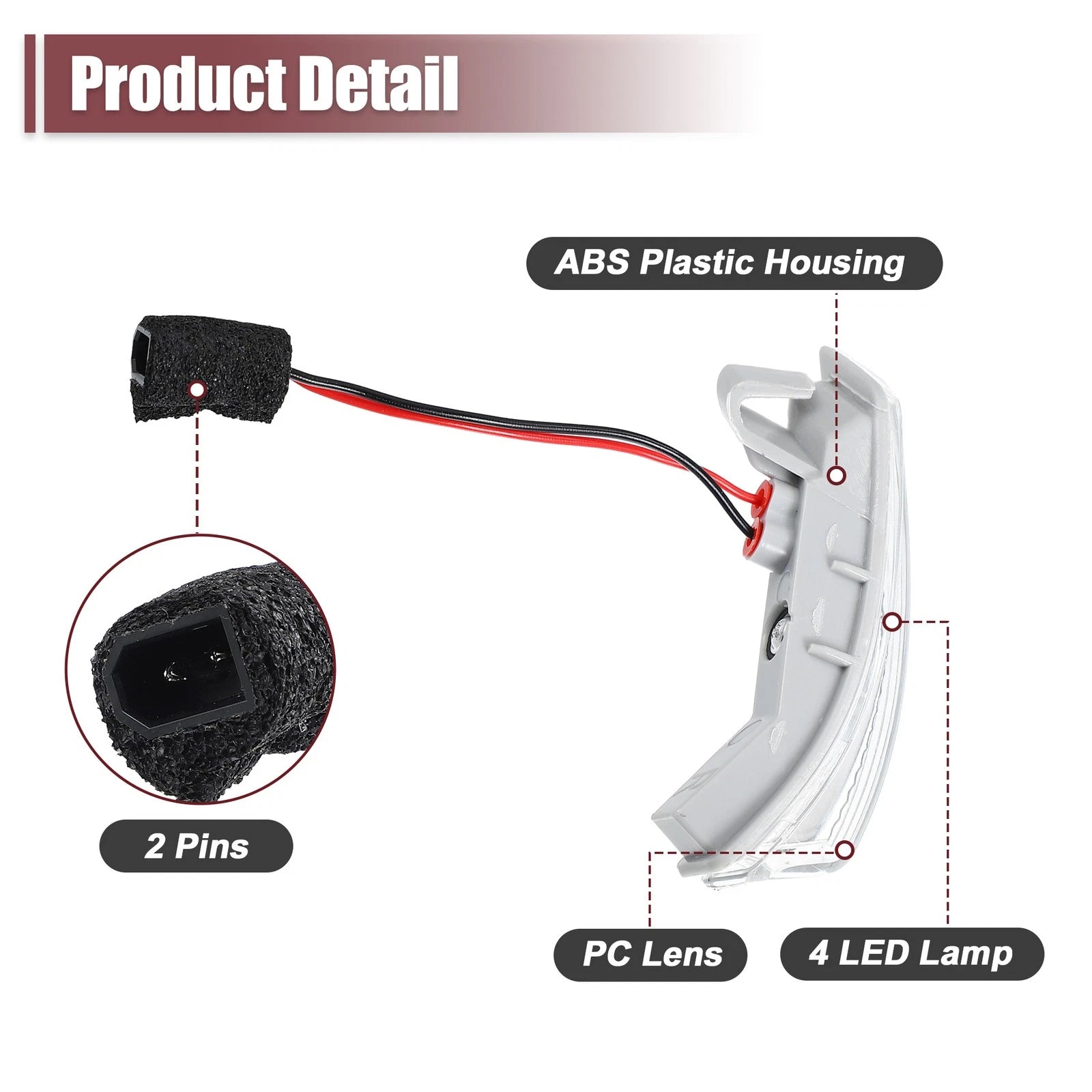 LED Right Side Mirror Turn Signal Light 68052078AA for Chrysler Dodge 
