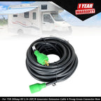 30Amp RV Generator Extension Cable 75ft L14-30P Green Connector
