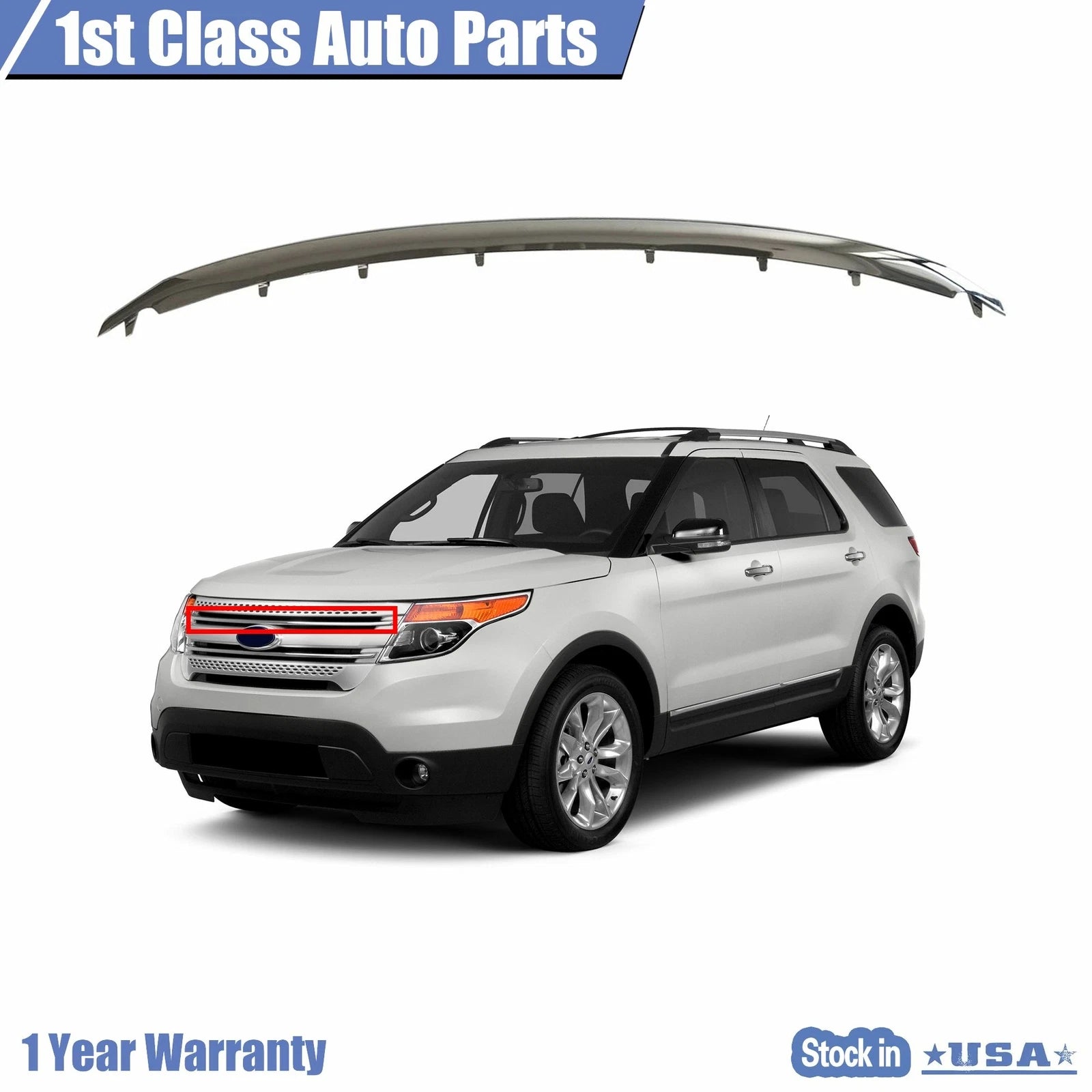 Upper Chrome Grille Trim for Ford Explorer (2011-2015)