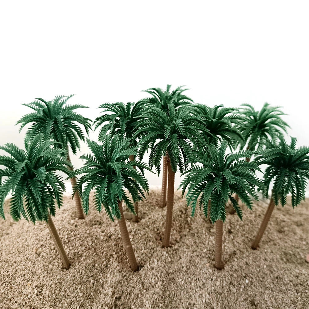 10pcs Miniature Coconut Palm Trees for Landscape Garden Park Railway