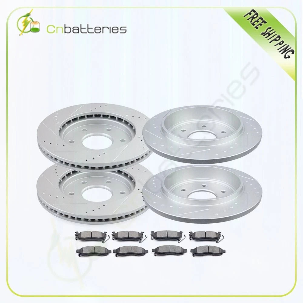 Set of 4 Brake Rotors + 8 Metallic Brake Pads for Nissan Titan (2004–2005)