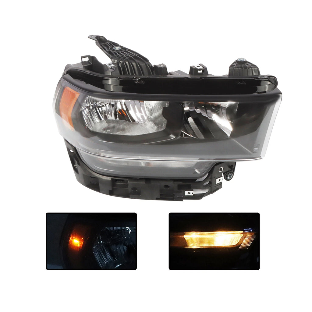 Set of 2 Halogen Headlights for Ram 2500 3500 (2019–2024) Left+Right Black