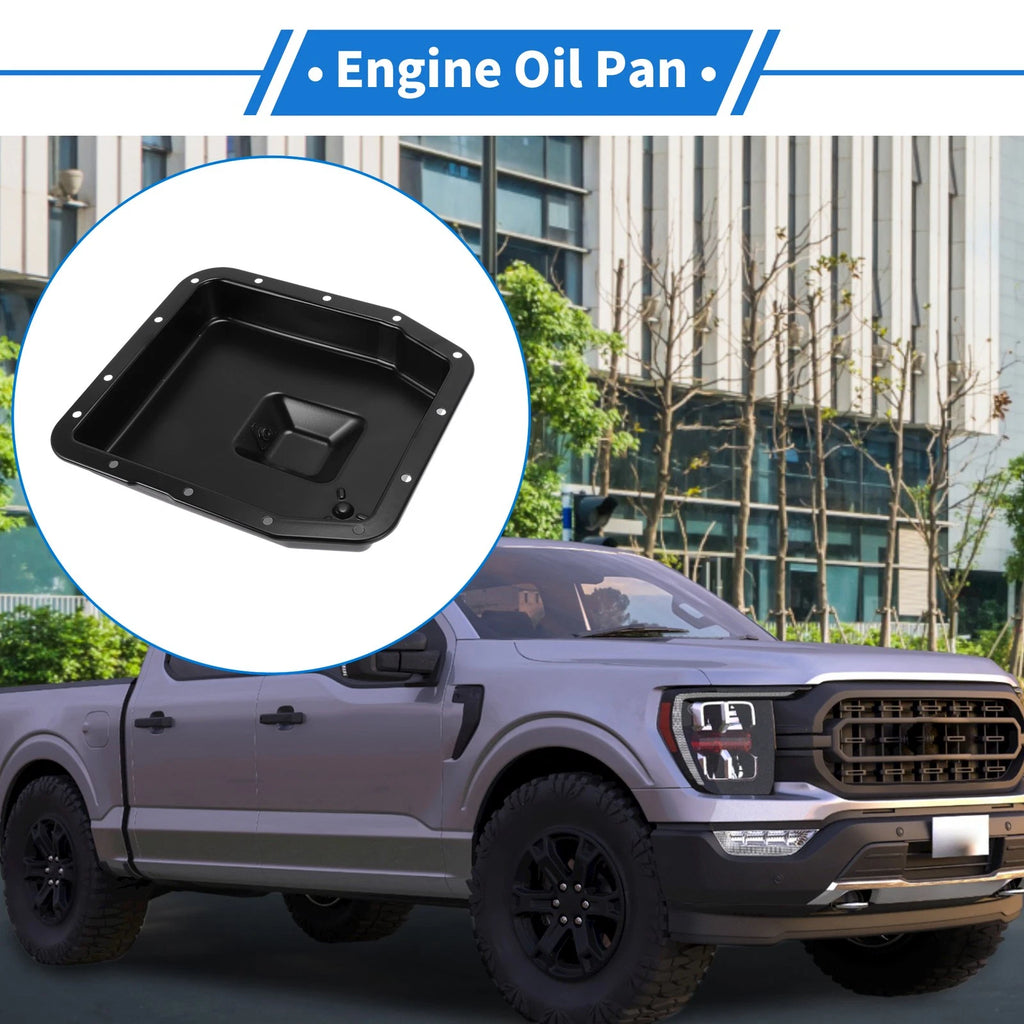 1 Pc Engine Oil Pan No.265813 for Ford F-150 (1994–2003) Iron Black