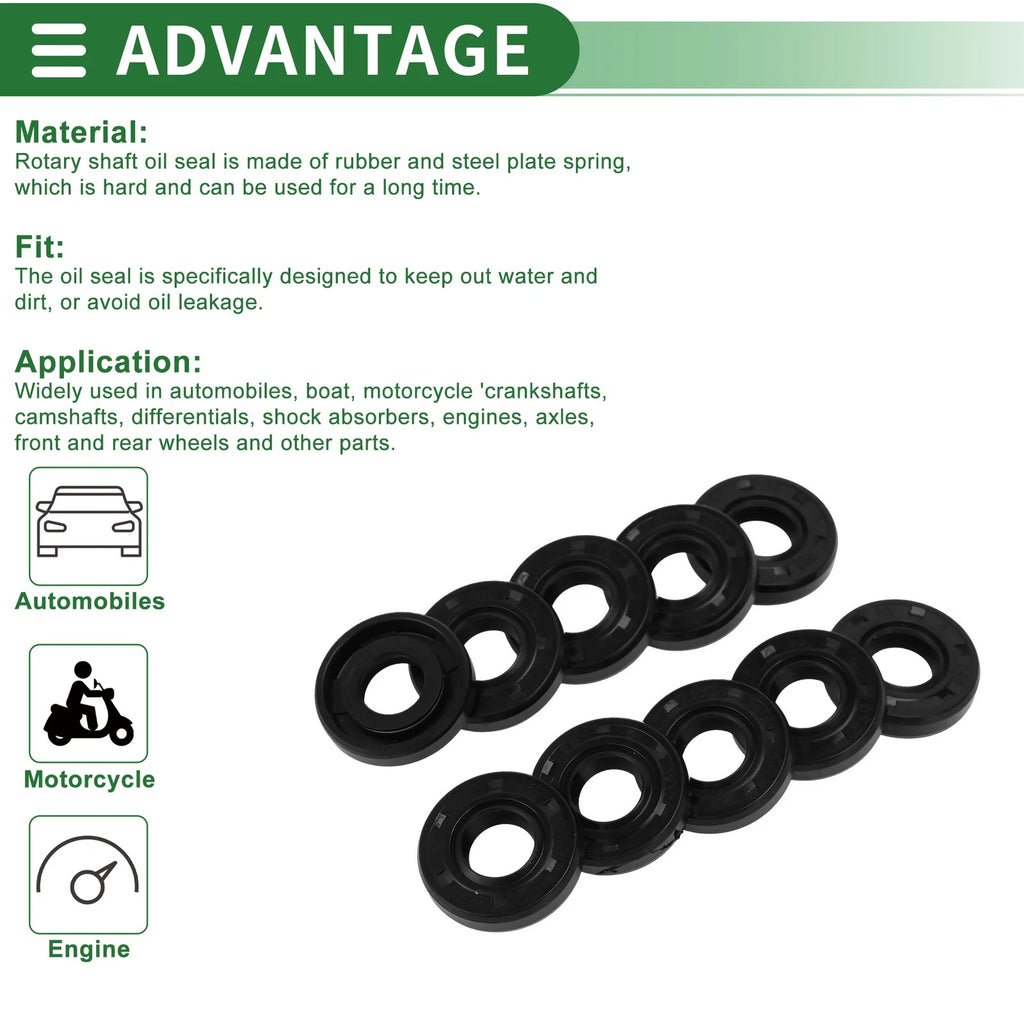 Oil Seal   - 10x22x5mm NBR Rubber High Pressure