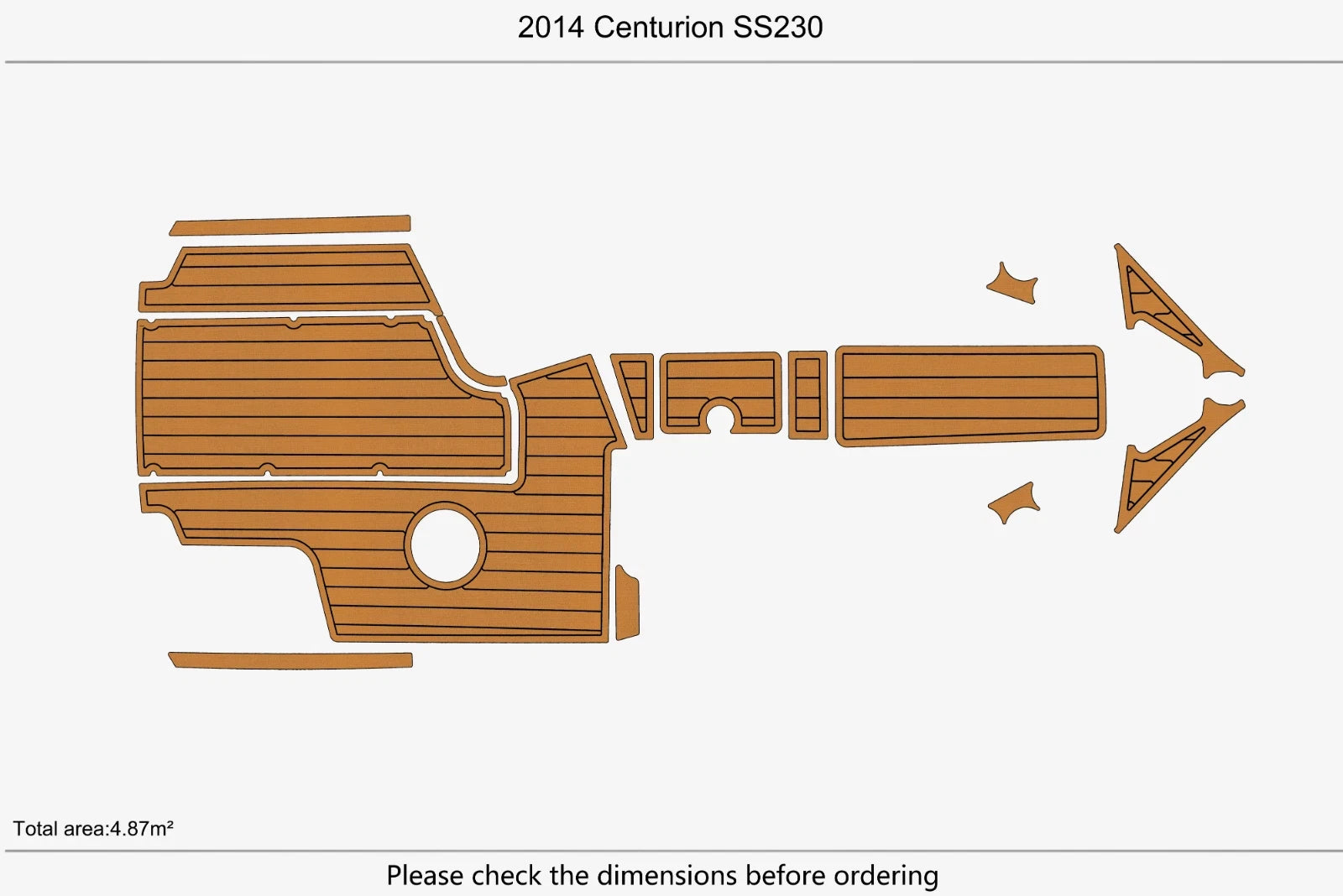 EVA Foam Faux Teak Deck Flooring for Centurion SS230 (2014)