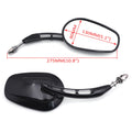 Black Big Side Mirrors 8mm for Harley Dyna Super Glide Convertible (2005–2017)
