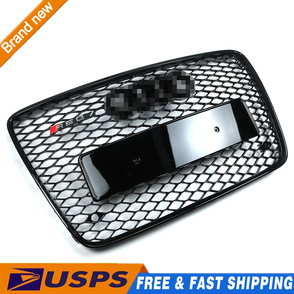 Front Bumper Radiator Vent Mesh Grille for Audi Q7 (2005–2015) Gloss Black