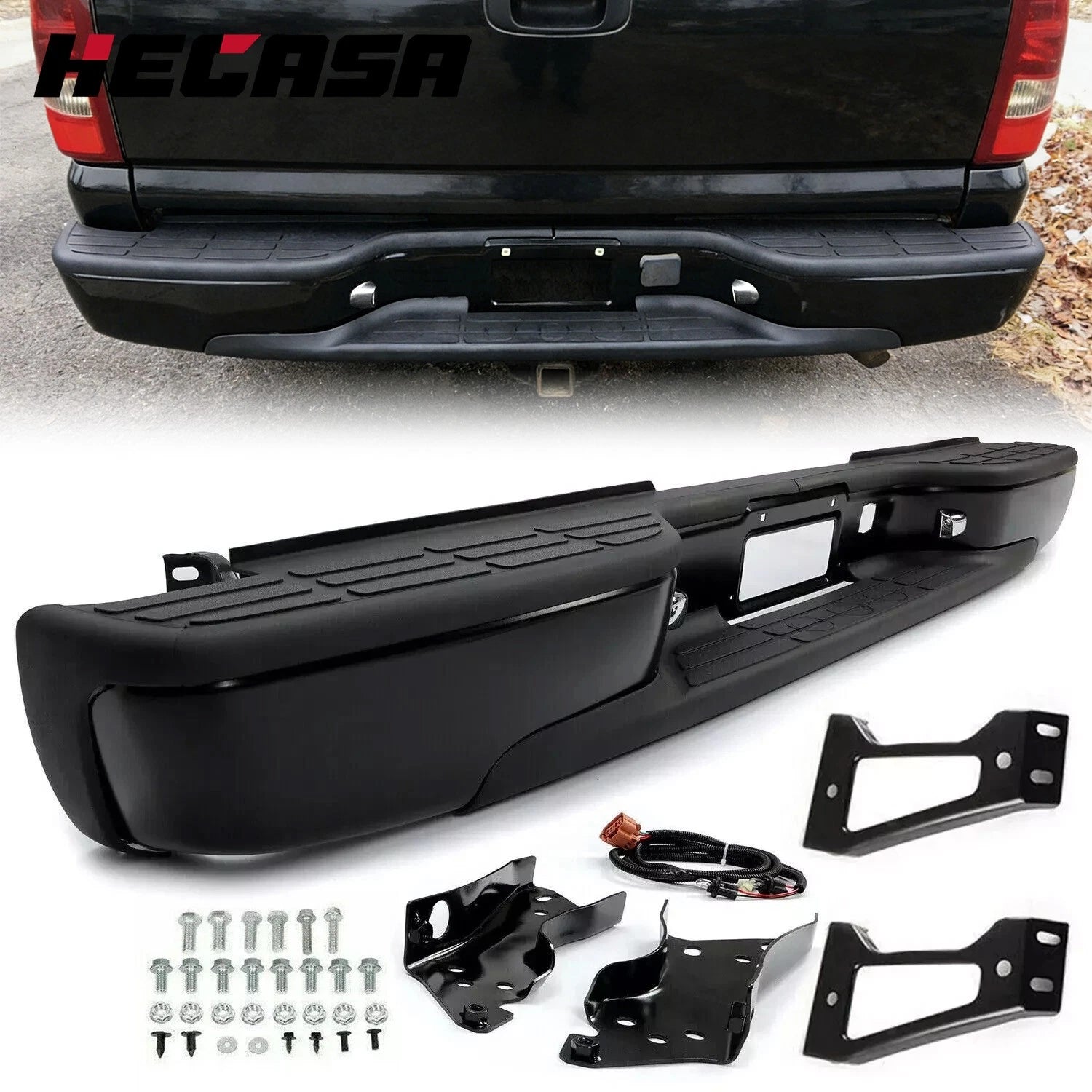 Complete Rear Step Bumper for Chevy Silverado GMC Sierra 1500 2500 (1999–2007)