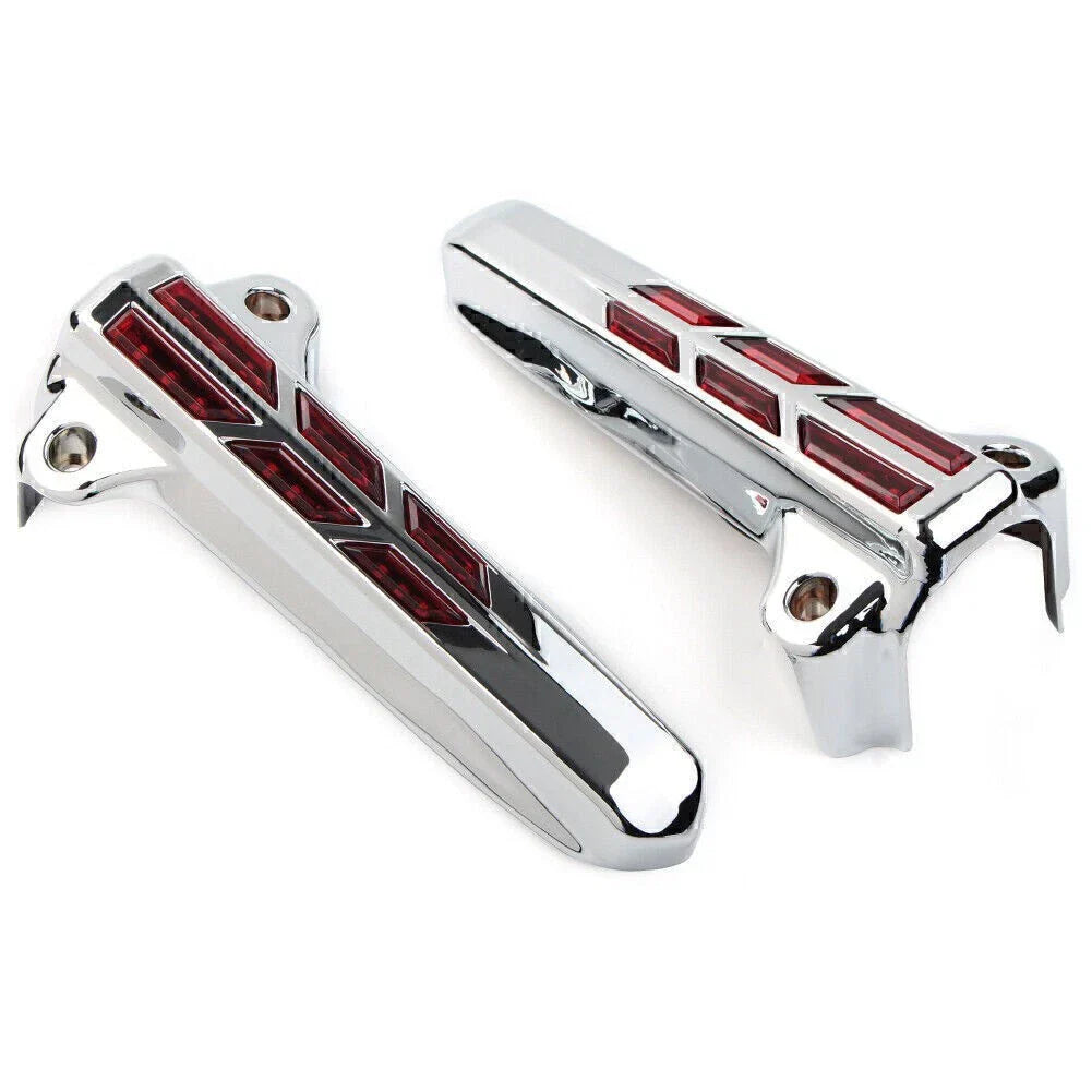 Red LED Front Lower Fork Leg Covers for Harley FLHR FLHTK FLHX (2014-2020)