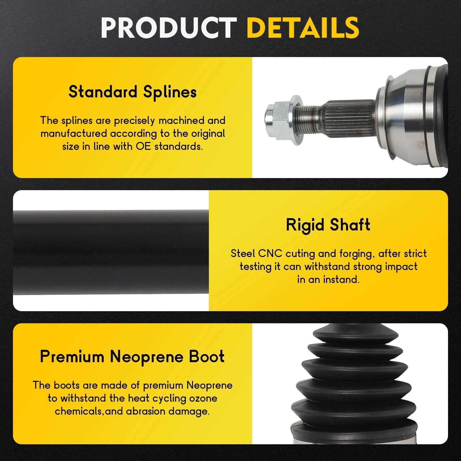 Rear CV Axle Shaft Assembly for Chevrolet Camaro (2016–2023)