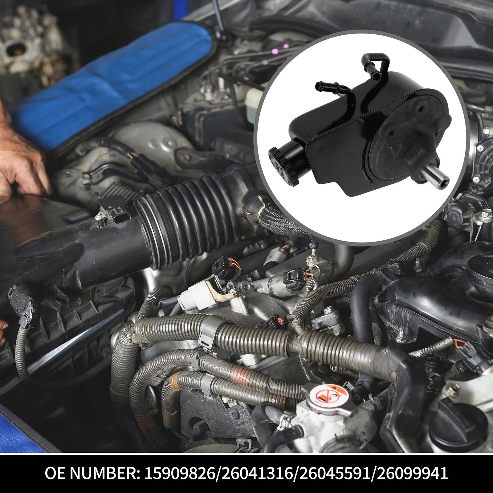 Power Steering Pump with Reservoir 15909826 for Chevy Silverado 1500 (2003–2005)