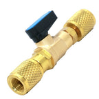 1/4 NPT Brass AC Service Connector with Ball Valve for Universal Use