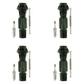 Set of 4 NGK Laser Iridium Spark Plugs & Coil Boots for Mazda 3 Sport (2004–2013)