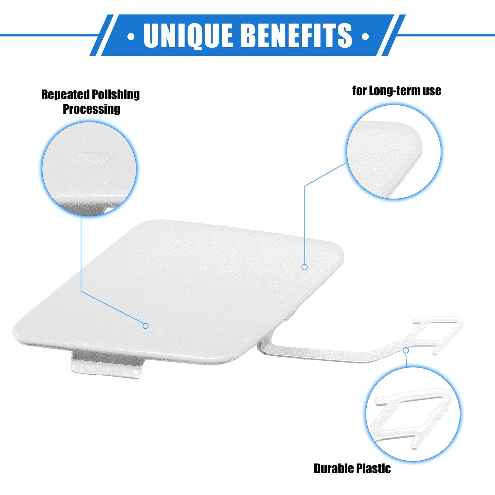Tow Hook Eye Hole Cover Cap for BMW 3 F30 (2012–2015) White