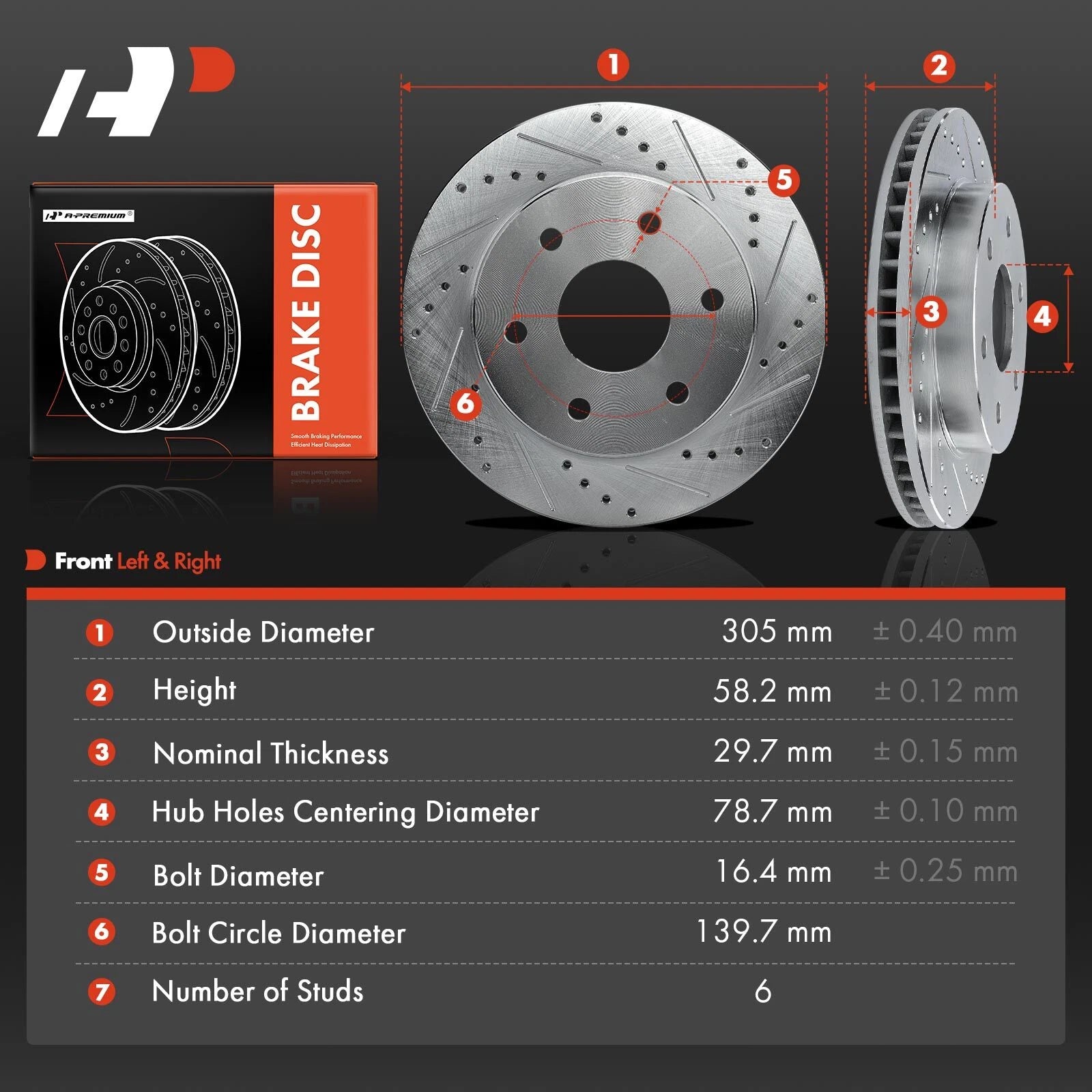 Front Side Drilled Brake Rotors for Chevy Silverado 1500 (1999-2006)
