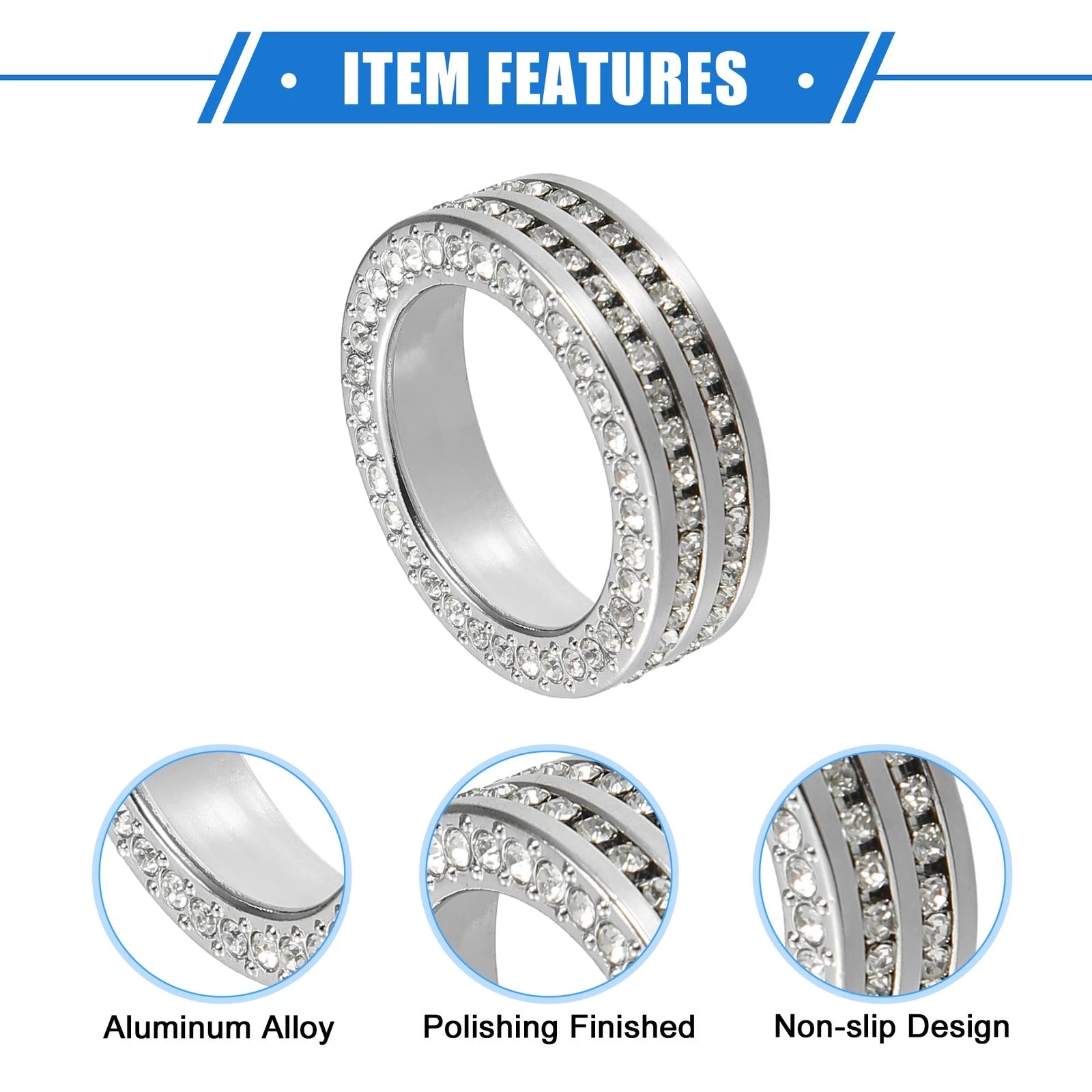 3 Pcs AC Climate Control Knob Ring for Honda Accord (2018–2022) Silver